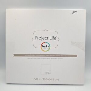 Becky Higgins Project Life 12x12 Page Protectors Big Pack 60 Count Scrapbook New